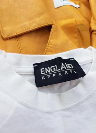 Хлопковая оверсайз футболка с блестящей надписью england apparel.8 фото