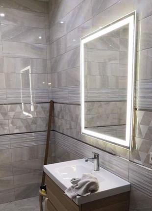 Led дзеркало з підсвічуванням у ванну кімнату 500х800 мм1 фото