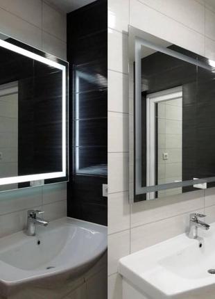 Led дзеркало з підсвіткою у ванній кімнаті 683х800 мм3 фото