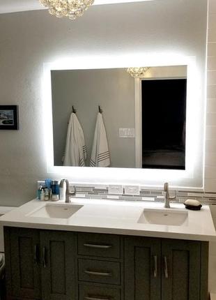 Зеркало с диодной подсветкой в ванную комнату 1025х800 мм2 фото