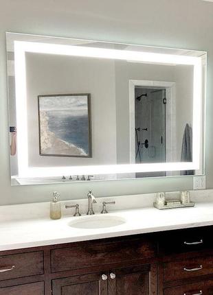 Зеркало с led подсветкой в ванную комнату 1025х800 мм1 фото