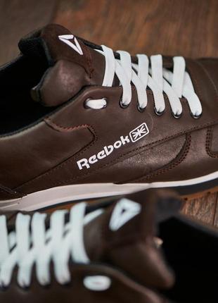 Кроссовки мужские коричневые натуральна кожа reebok5 фото