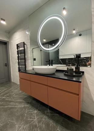 Зеркало с led подсветкой в ванную комнату 800*800 мм1 фото