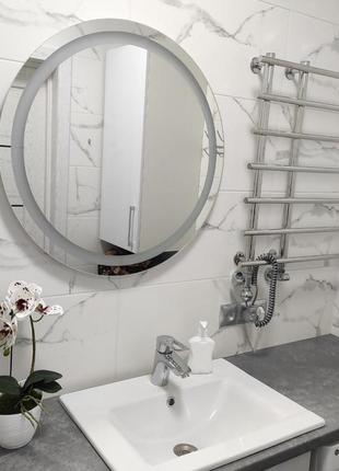 Зеркало с led подсветкой в ванную комнату 800*800 мм7 фото