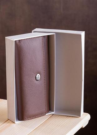 Чоловічий універсаний гаманець із ключницею st leather 18840 коричневий7 фото
