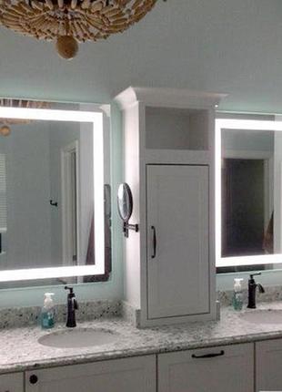 Led дзеркало з підсвіткою у ванній кімнаті 683х800 мм9 фото