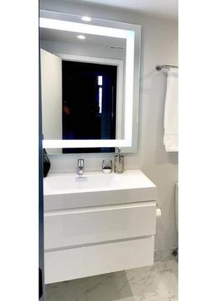 Led дзеркало з підсвіткою у ванній кімнаті 683х800 мм3 фото