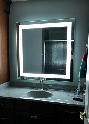 Зеркало с led подсветкой в ванную комнату 683*800 мм7 фото