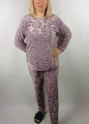 Пижама махровая женская теплая р.42-541 фото