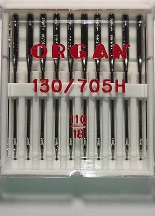 Иглы швейные универсальные organ №110 пластиковый бокс 10 штук для бытовых швейных машин