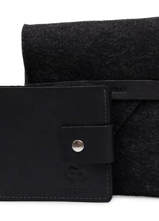 Небольшое мужское портмоне grande pelle 11566 черный5 фото