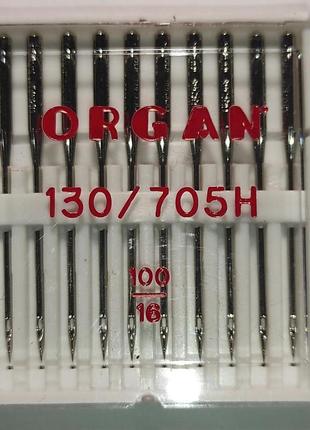 Иглы швейные универсальные organ №100 пластиковый бокс 10 штук для бытовых швейных машин