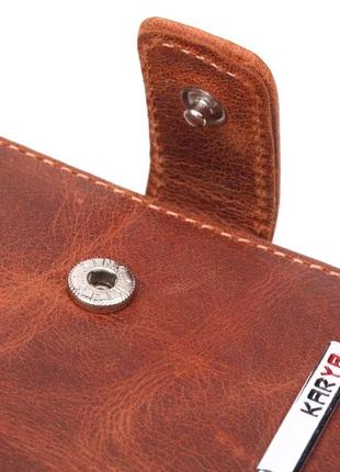 Функциональный мужской кошелек в винтажной коже karya 21369 рыжий3 фото