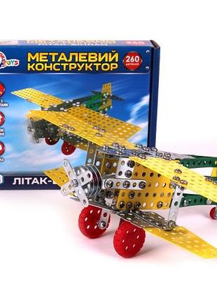 Конструктор металевий "літак-біплан технок", арт.4791