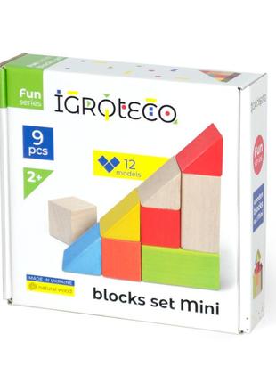 Дитячі дерев'яні кубики igroteco 900163 кольорові топ