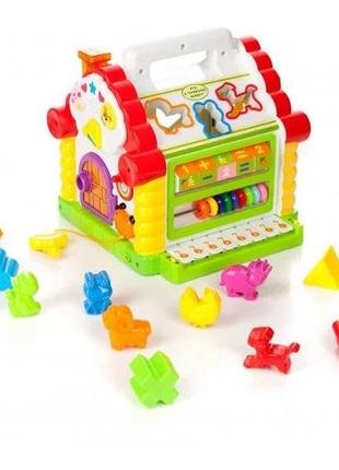 Теремок сортер розвиваюча музична іграшка зі звуковими й світловими ефектами для дітей 91962 фото