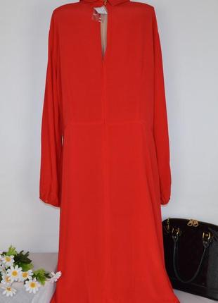 Брендовое красное нарядное макси платье f&f турция вискоза большой размер этикетка6 фото