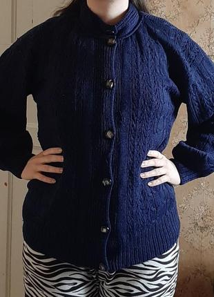 Теплая кофта на пуговицвх свитер домашняя одежда зима весна вязаная вязка3 фото