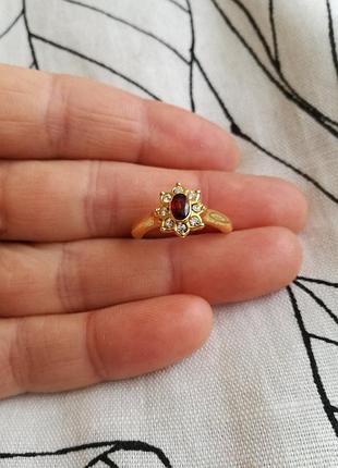 Вінтажне колечко гранатове скло