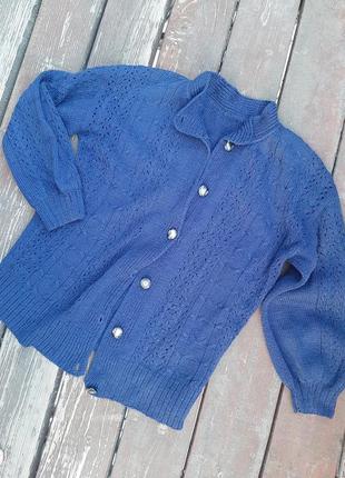 Теплая кофта на пуговицвх свитер домашняя одежда зима весна вязаная вязка2 фото