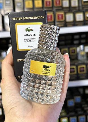 Мужской тестер lacoste eau de l.12.12 blanc 60 ml , лакоста еу эль 12.12 бланк