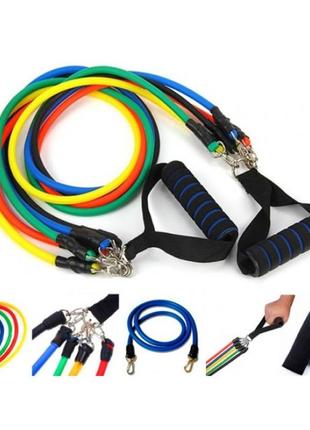 Набор эспандеров для фитнеса power bands 5 резиновых жгутов