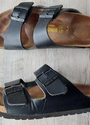 Кожаные сланцы / сандалии birkenstock arizona leather1 фото
