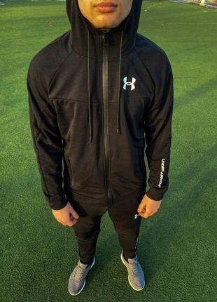 Чоловічий спортивний костюм under armour чорний весняний осінній  ⁇  комплект андер армор демісезонний3 фото