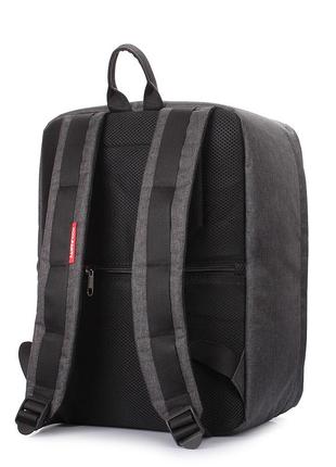 Рюкзак для ручной клади poolparty airport 40x30x20см wizz air / мау темно-серый3 фото