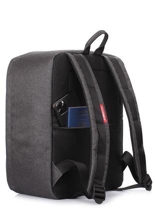 Рюкзак для ручной клади poolparty airport 40x30x20см wizz air / мау темно-серый4 фото