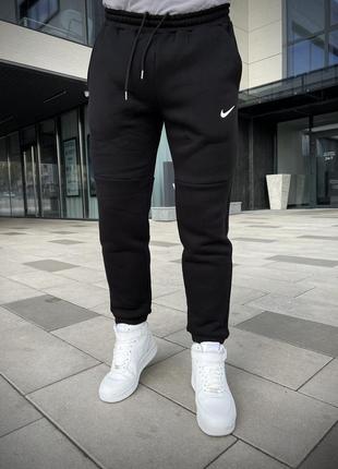 Зимний спортивный костюм nike / теплый худи + штаны найк черный (турецкая ткань)4 фото