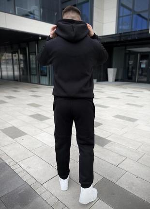 Зимний спортивный костюм nike / теплый худи + штаны найк черный (турецкая ткань)7 фото