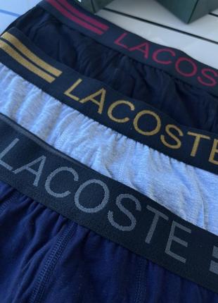 Трусы мужские боксеры lacoste 3 шт.  набор в коробке мужские лакости мужские трусы нижнее белье6 фото