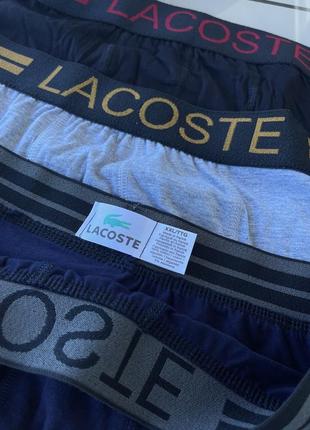 Трусы мужские боксеры lacoste 3 шт.  набор в коробке мужские лакости мужские трусы нижнее белье7 фото