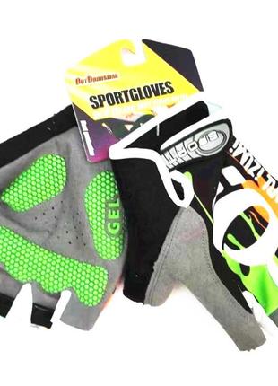 Велоперчатки беспалые pearl izumi (sport) зелено-оранжевые