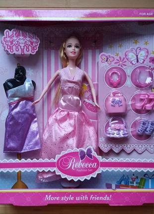 Лялька rebecca з аксесуарами, з вбраннями, у коробці 2923