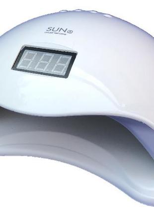 Гібридна світлодіодна uv/led лампа sun 5 на 48 вт/24 з таймером 10,30,60 сек. біла.