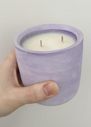 Соевая ароматическая свеча в кашпо с крышкой с ароматом "cashmere plum"