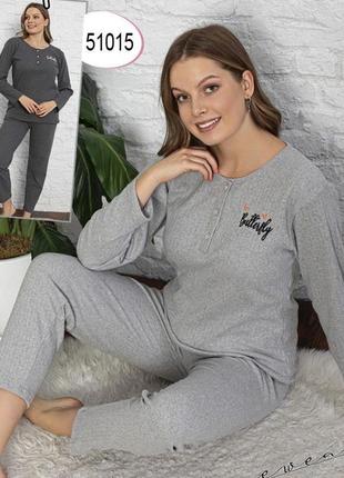 Жіноча  піжама 
тканина ангора в рубчик на основі котону