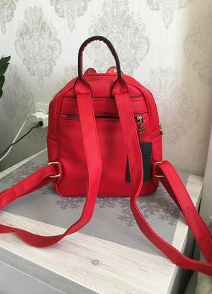 Невероятный красный рюкзак с ушками зайчик7 фото