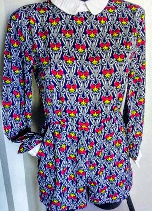 Шикарный ромпер комбинезон с шортами с длинным рукавом