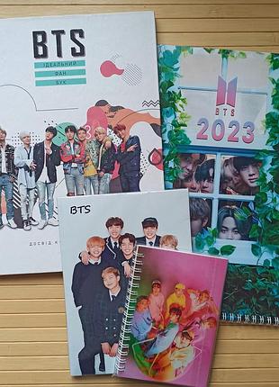 Комплект bts фан бук + календар перекидний + зшитий + блокнот