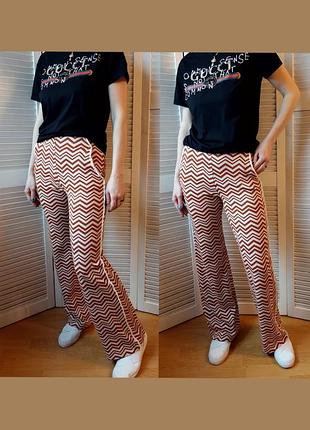 Брюки клеш палаццо высокая посадка талия италия