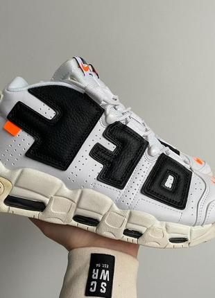 Мужские высокие кожаные кроссовки  nike air more uptempo off white#найк