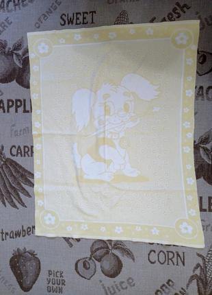 Дитяча ковдра 100х80 бавовна песик художник  жовта