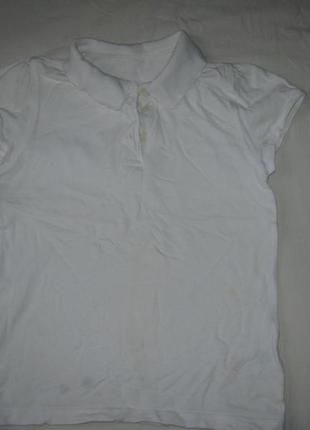 Футболки б/у на девочку 7-8 лет белая и розовая