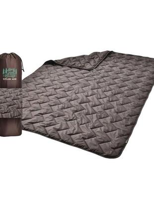 Одеяло-спальник турист tm ideia с молнией 140х190 см коричневий1 фото