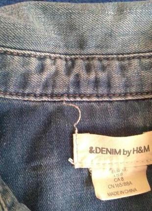 Очень крутая джинсовая приталенная рубашка denim h&m3 фото