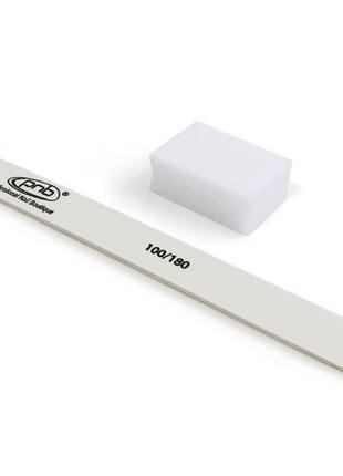 Індивідуальний набір для манікюру pnb пилка, баф, білий