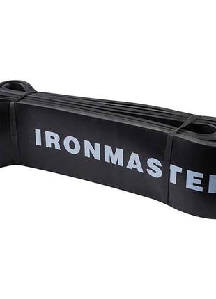 Резинка для підтягування ironmaster еспандер-петля для фітнесу латекс чорна1 фото